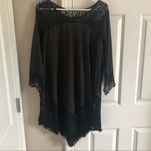 Black lace tunic